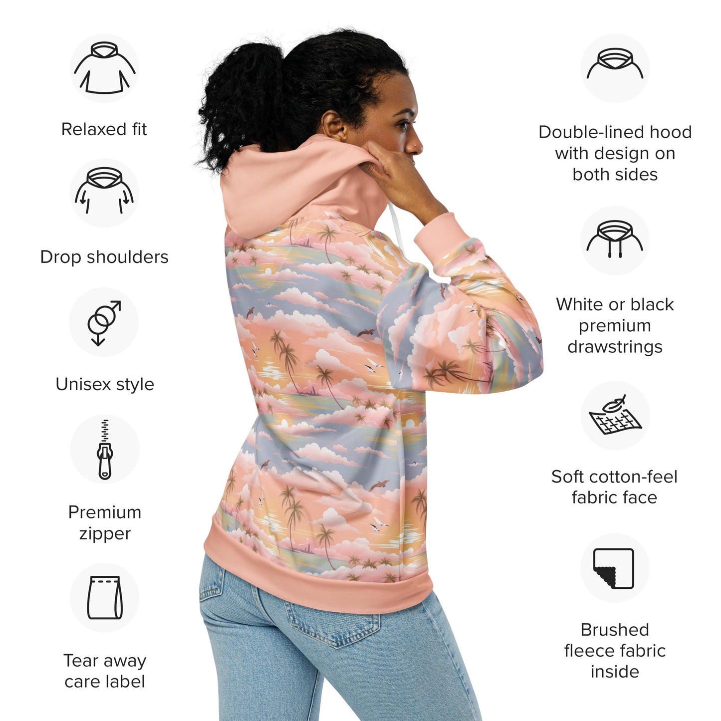 Pink Cloud ZipUp Eco-Hoodie