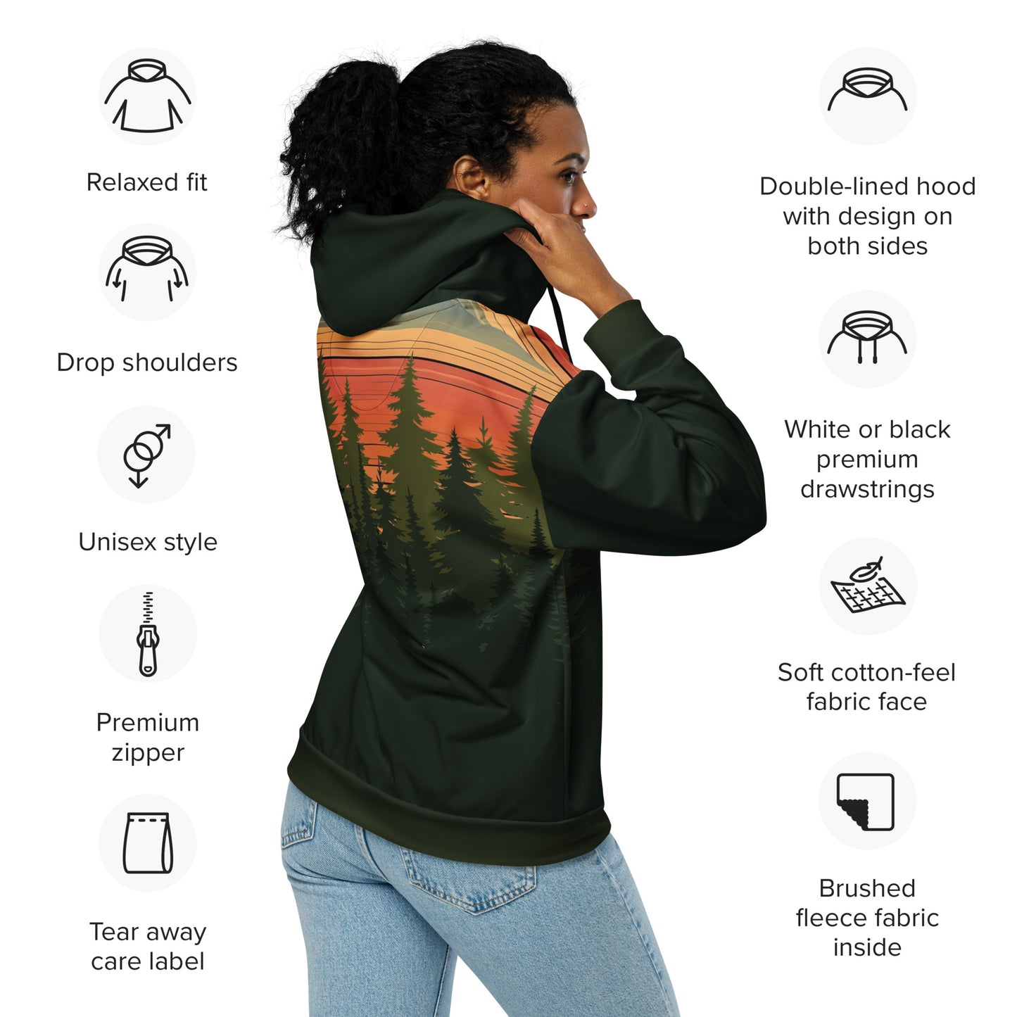 Alpine Sunset ZipUp Eco-Hoodie