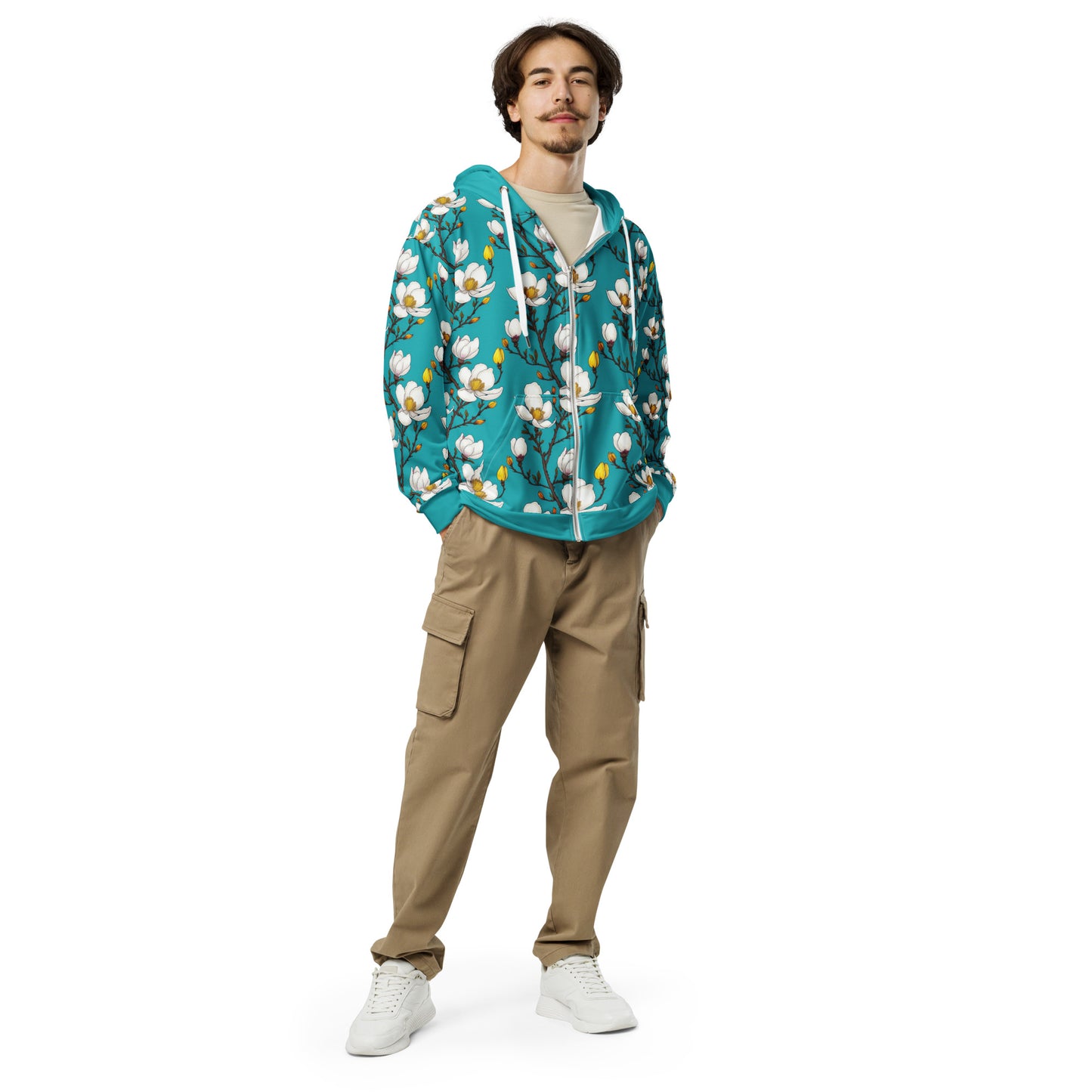 Magnolia Blossoms ZipUp Eco-Hoodie