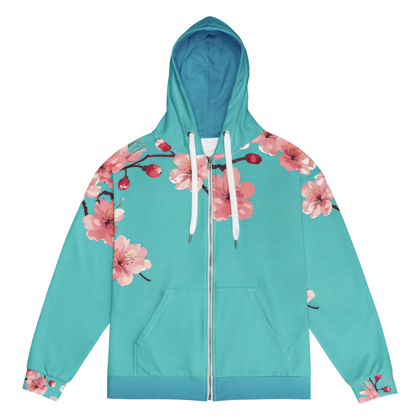 Pink Petals ZipUp Eco-Hoodie