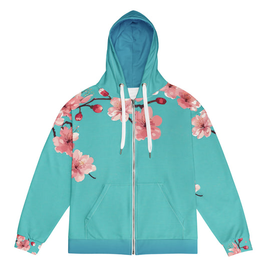 Pink Petals ZipUp Eco-Hoodie