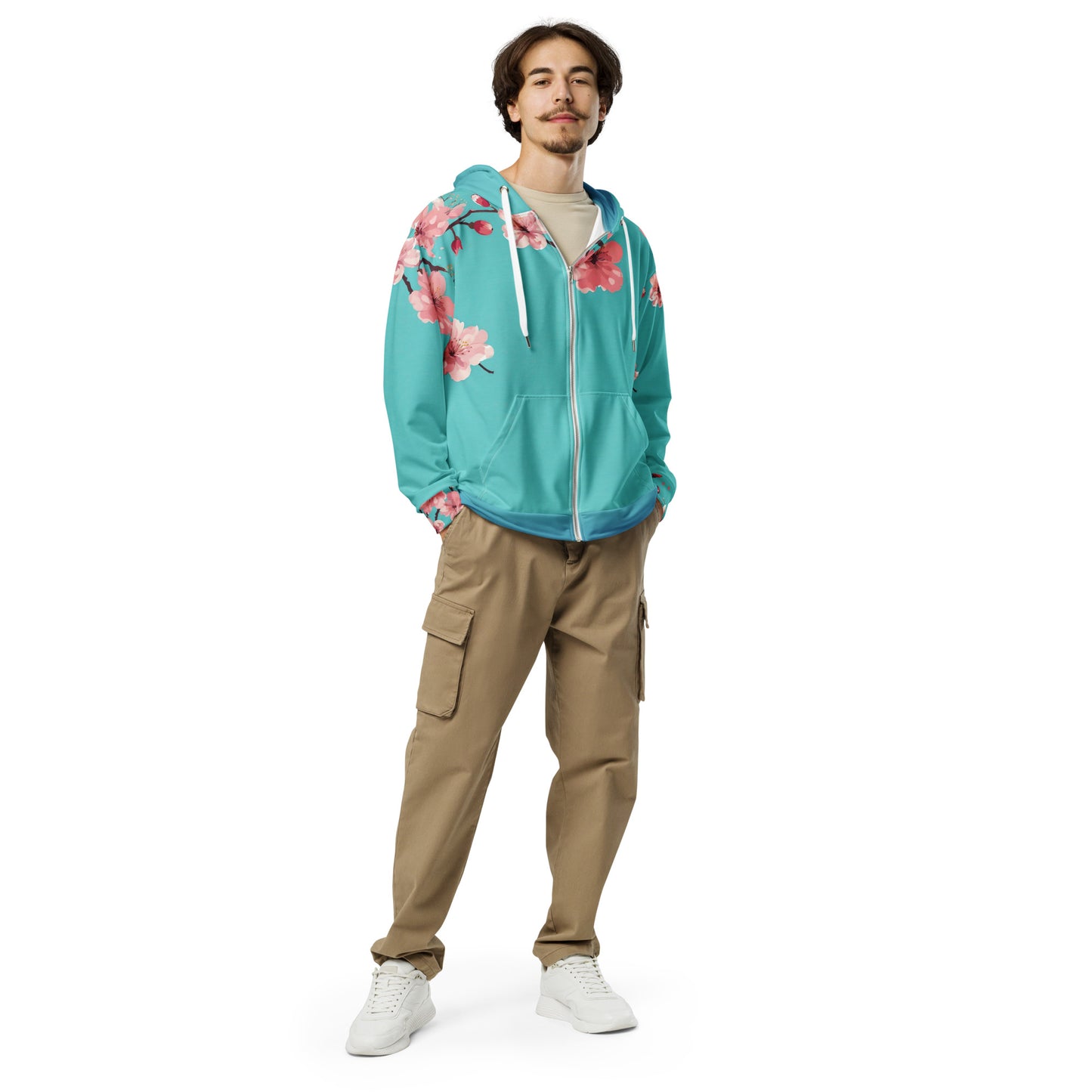 Pink Petals ZipUp Eco-Hoodie