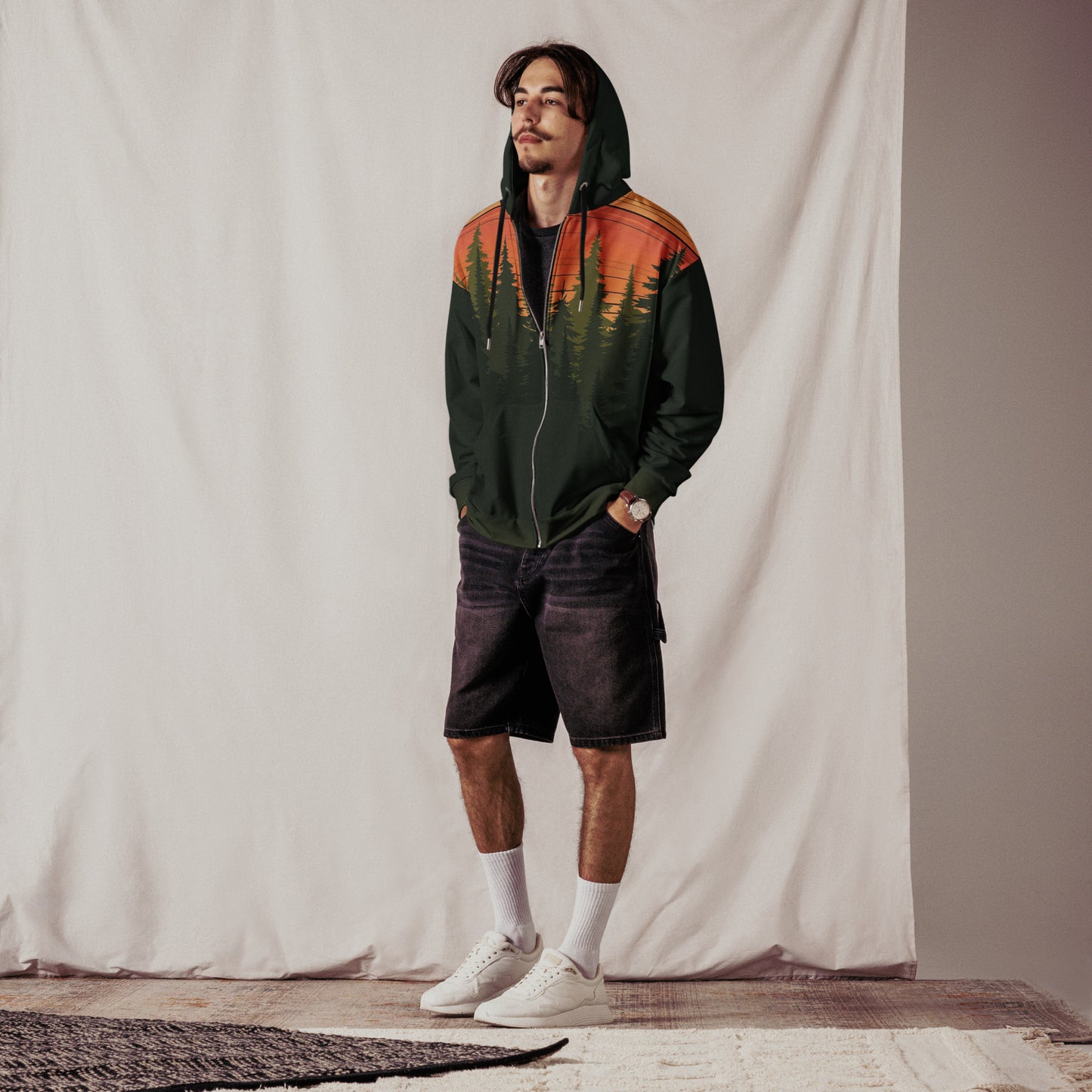 Alpine Sunset ZipUp Eco-Hoodie