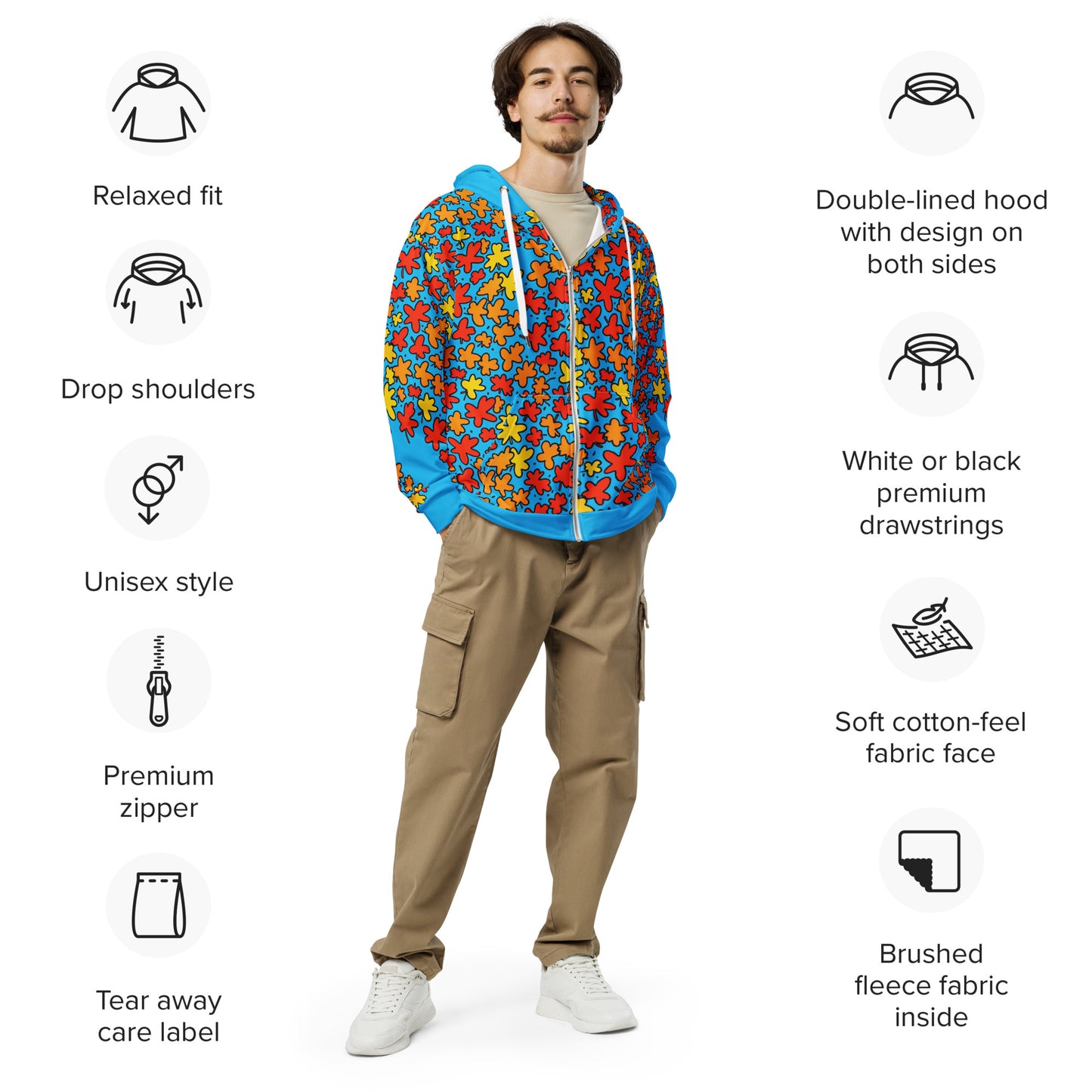 Autumn Pop ZipUp Eco-Hoodie